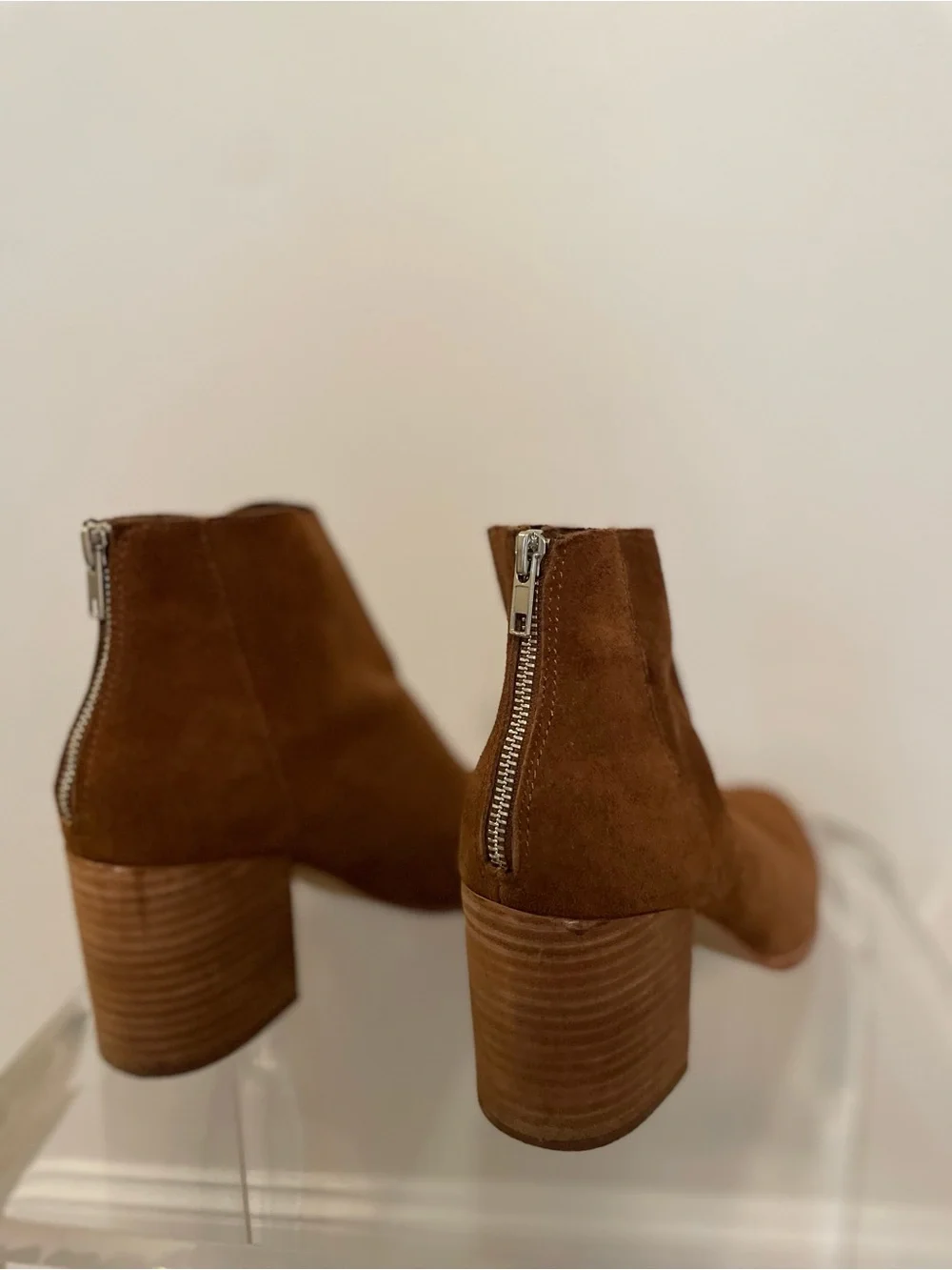 Steve Madden Women’s Cognac Brown Suede Pointed-Toe Ankle Boots Size 10